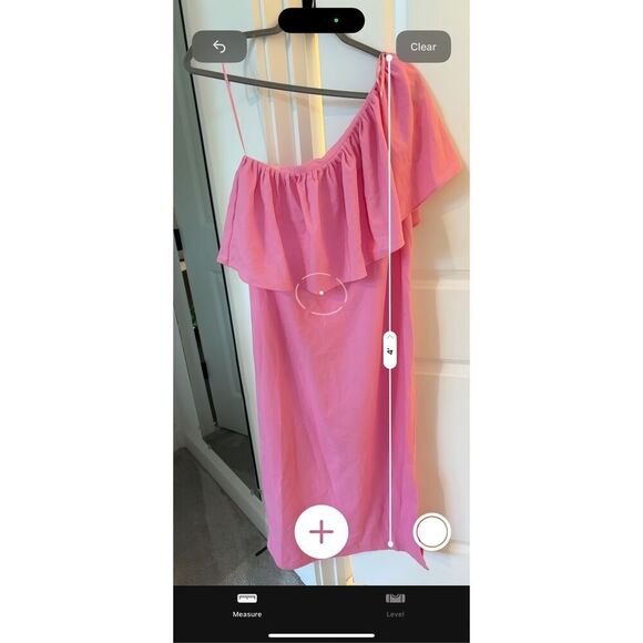 NWOT Pomander Place Flamingo Pink Florencia linen One Shoulder Dress, Small $168 - Picture 8 of 8